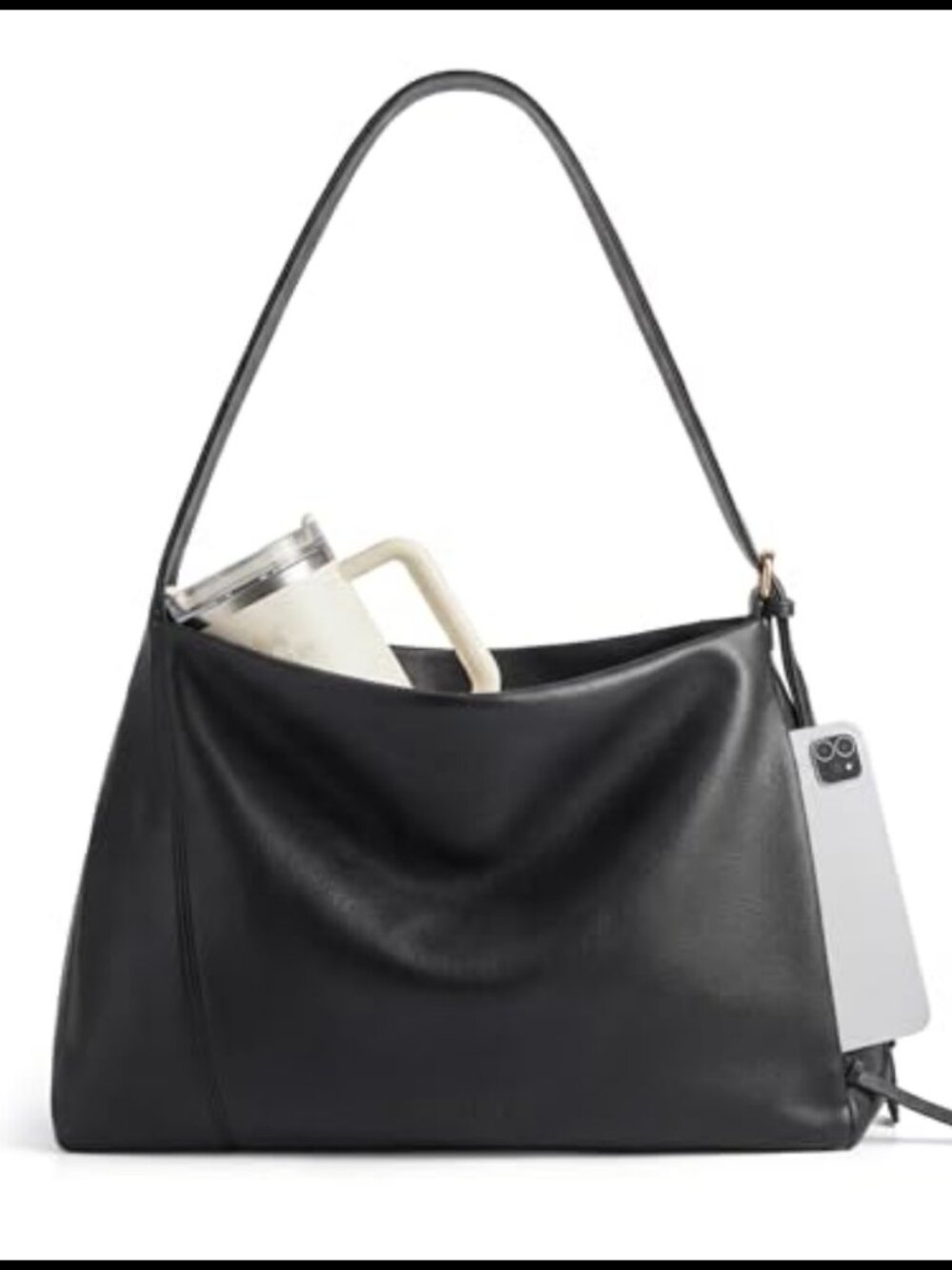 Leather Hobo Shoulder Bag Crossbody Tote with Adjustable Strap